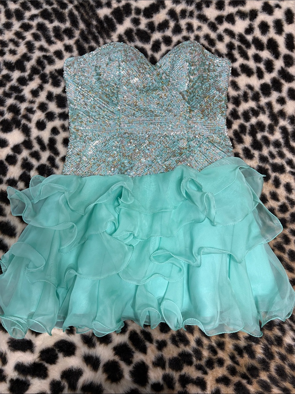 👗TEAL SHERRI HILL STRAPLESS DRESS - Picture 5 of 9